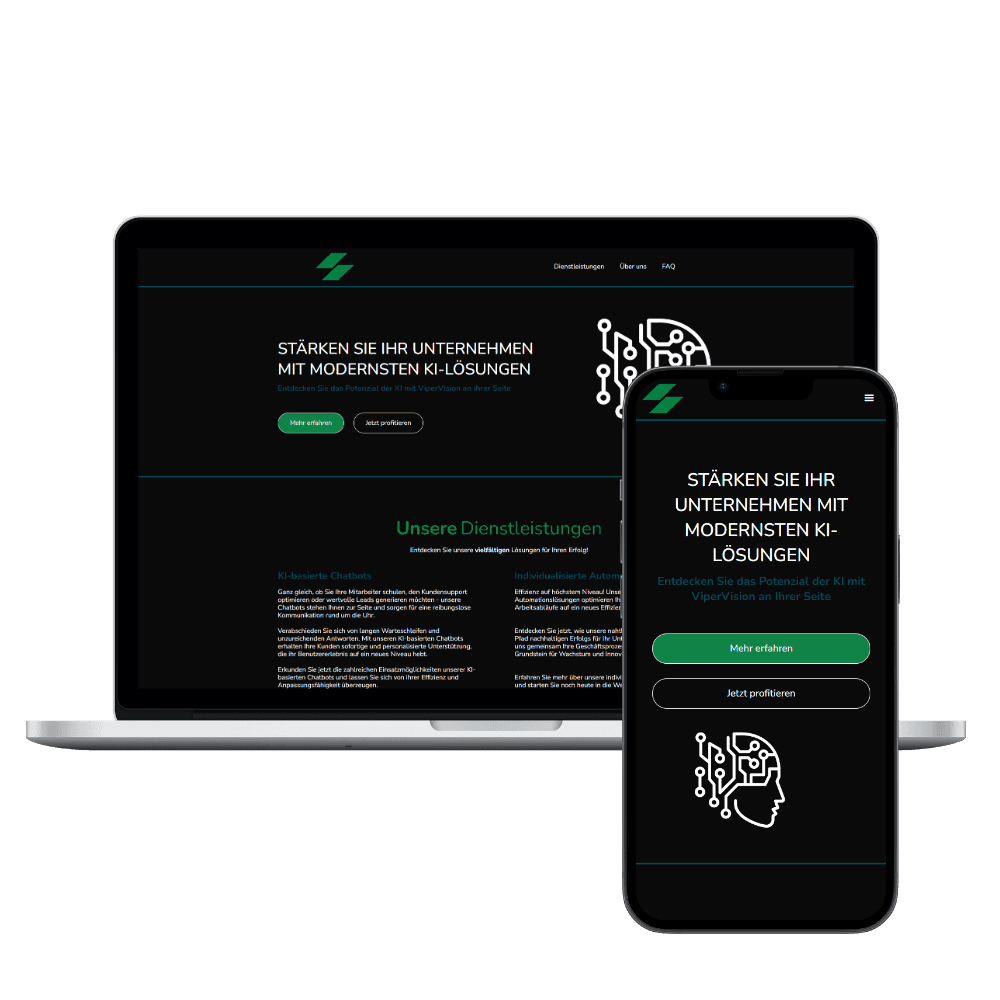 Webseite Projekt: ViperVision – AI Solutions Platform