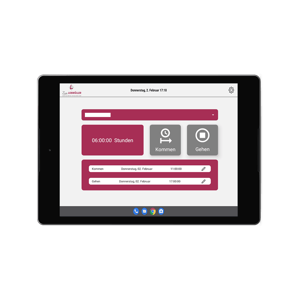 App Projekt: Zum Lobmüller – Zeiterfassungs-App