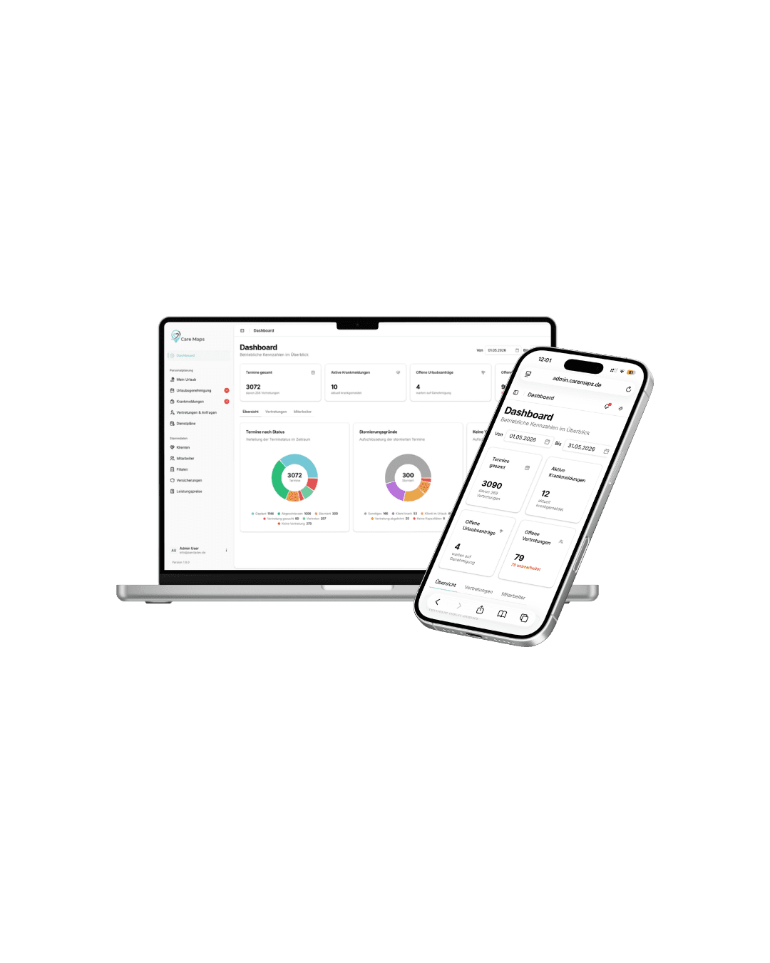 Webseite · App · Software Projekt: CareMaps – Verwaltungssoftware für ambulante Pflegedienste