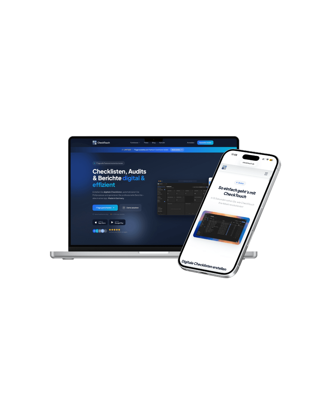 Webseite · App · Software Projekt: Checktouch – Digitale Checklisten- und Audit-Software für Unternehmen
