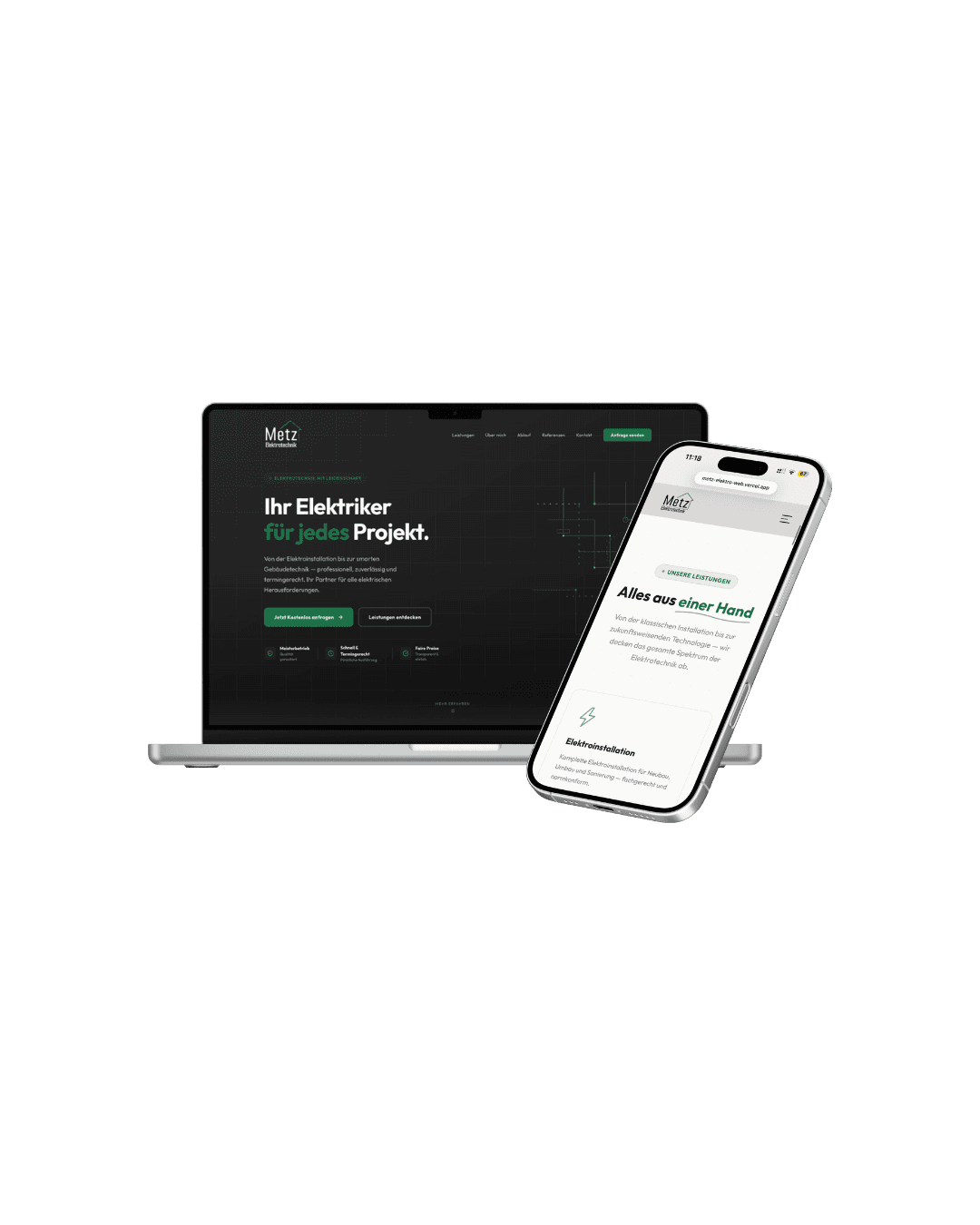 Webseite Projekt: Metz Elektro – Werbewebseite für Elektromeisterbetrieb