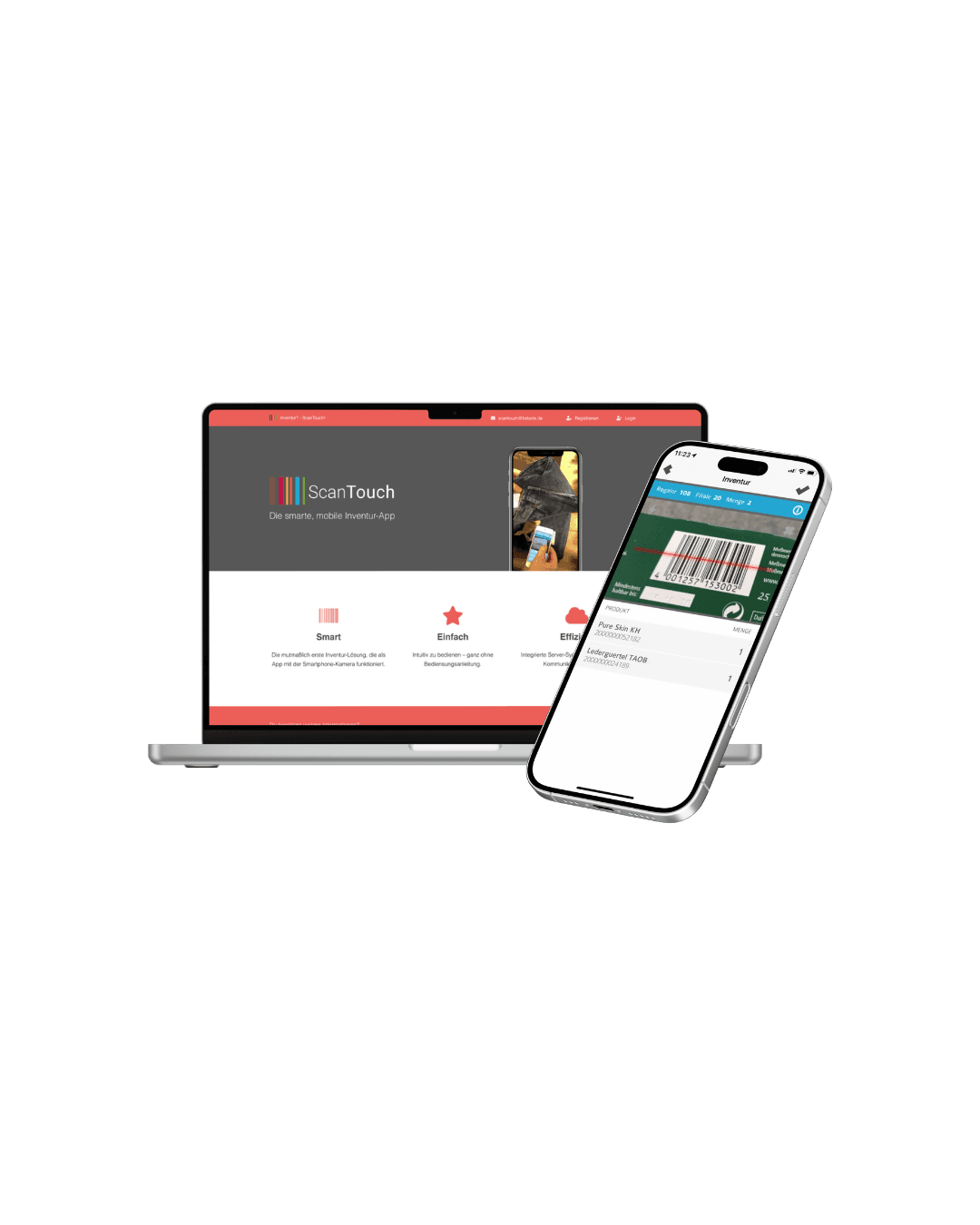 Webseite · App Projekt: ScanTouch – Betrieb, Wartung und Website der mobilen Inventur-App ScanTouch