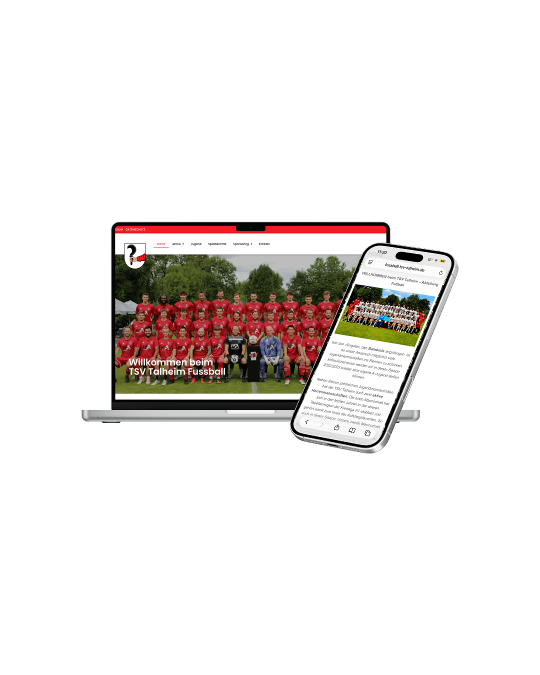 Webseite Projekt: TSV Talheim Fußball – Vereinswebsite für die Fußballabteilung des TSV Talheim